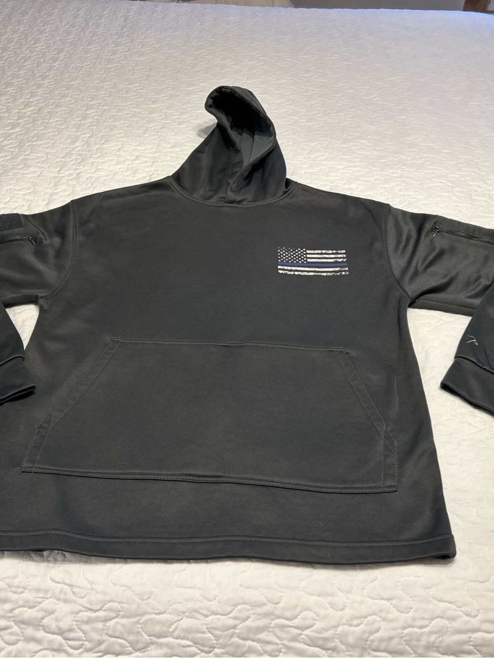 Rothco Mens M Blue Line Police Tactical Concealed Carry Hoodie Sweatshirt Gray